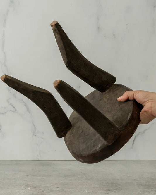 Senufo Stool Antique African Stool Hand Carved Senufo Curved Leg (Free Shipping)